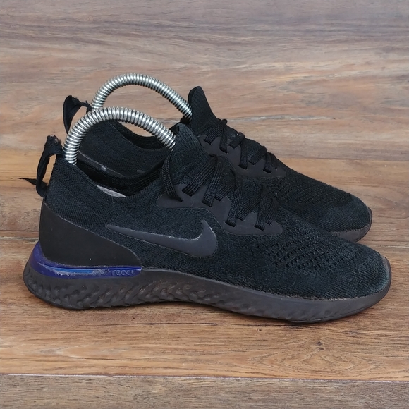 Nike Epic React Flyknit Black Racer Blue - Picture 2 of 13